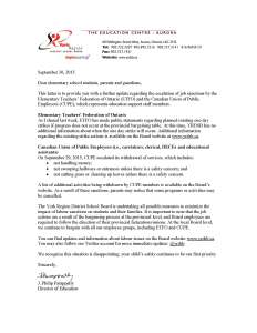 Letter to Parents_Guardians re ETFO and CUPE job action - Sept 30 2015
